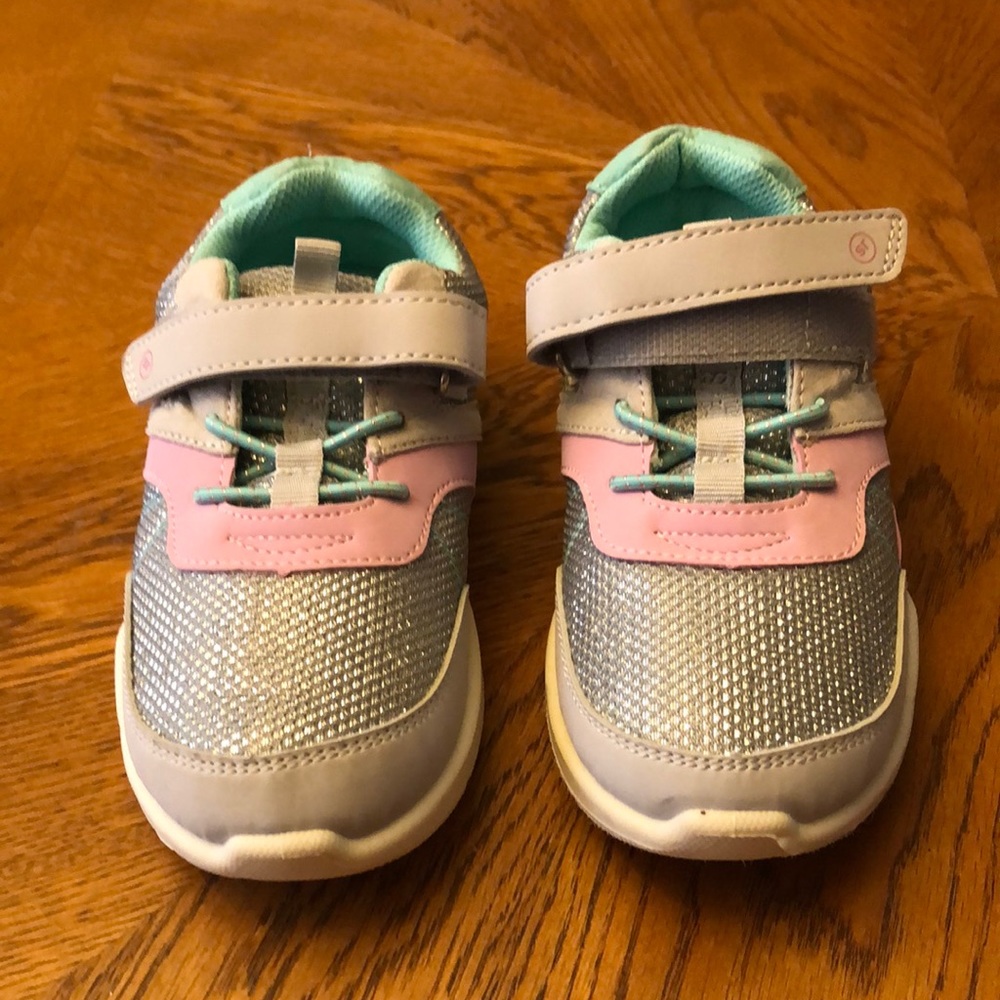 New Stride Rite 360: Velcro Gray, Pink, Turquoise